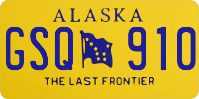 AK license plate GSQ910