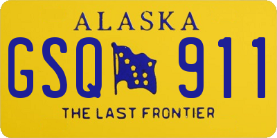 AK license plate GSQ911