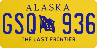 AK license plate GSQ936