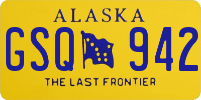 AK license plate GSQ942