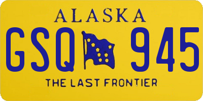 AK license plate GSQ945