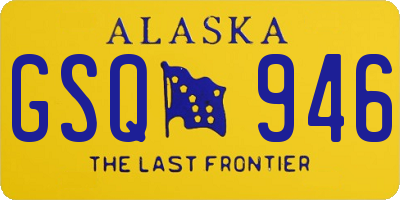 AK license plate GSQ946