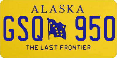 AK license plate GSQ950