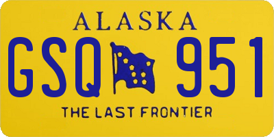AK license plate GSQ951