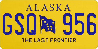 AK license plate GSQ956
