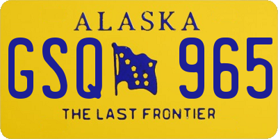 AK license plate GSQ965