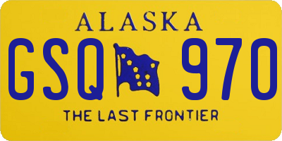 AK license plate GSQ970