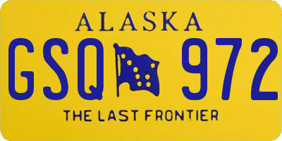 AK license plate GSQ972
