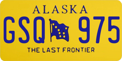 AK license plate GSQ975