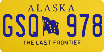 AK license plate GSQ978