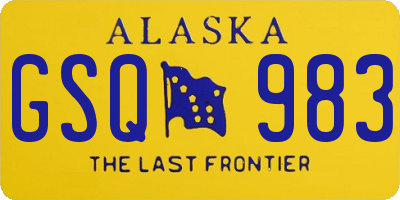 AK license plate GSQ983