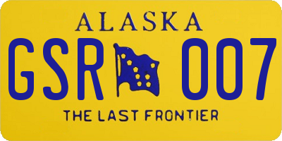 AK license plate GSR007