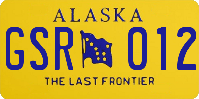 AK license plate GSR012