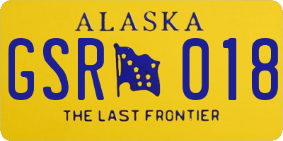 AK license plate GSR018