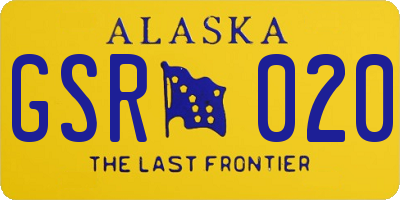AK license plate GSR020