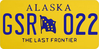 AK license plate GSR022