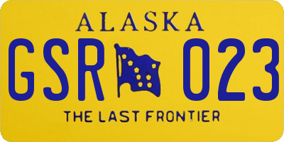 AK license plate GSR023