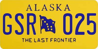 AK license plate GSR025
