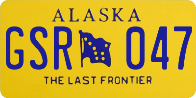 AK license plate GSR047