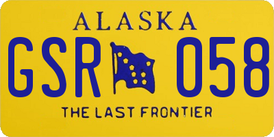 AK license plate GSR058