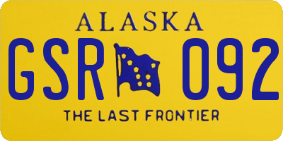 AK license plate GSR092