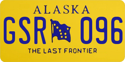 AK license plate GSR096