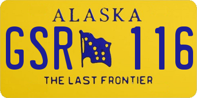 AK license plate GSR116