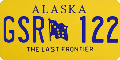 AK license plate GSR122