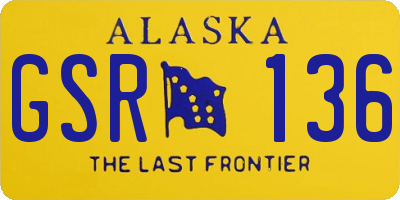 AK license plate GSR136
