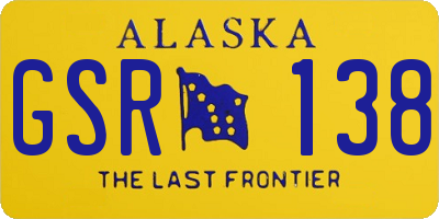 AK license plate GSR138