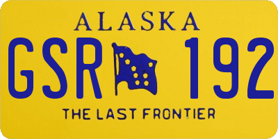 AK license plate GSR192