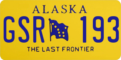AK license plate GSR193