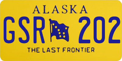 AK license plate GSR202
