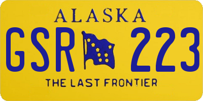 AK license plate GSR223