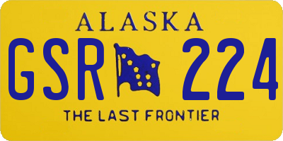 AK license plate GSR224