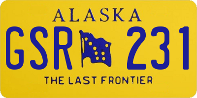 AK license plate GSR231