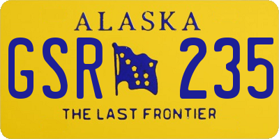 AK license plate GSR235