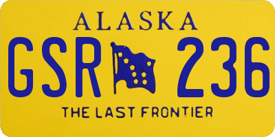 AK license plate GSR236