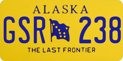 AK license plate GSR238