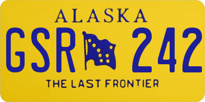 AK license plate GSR242