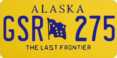 AK license plate GSR275