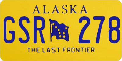 AK license plate GSR278