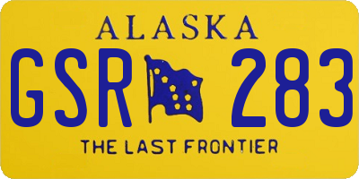 AK license plate GSR283