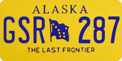 AK license plate GSR287