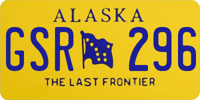 AK license plate GSR296