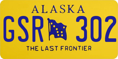 AK license plate GSR302
