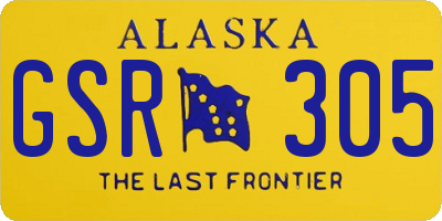 AK license plate GSR305