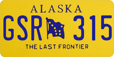 AK license plate GSR315