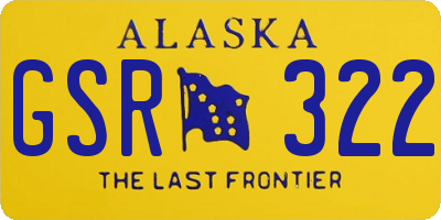 AK license plate GSR322