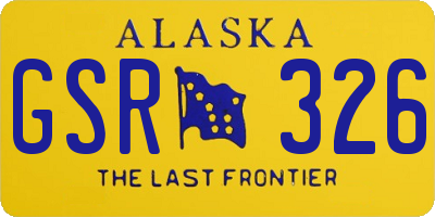 AK license plate GSR326